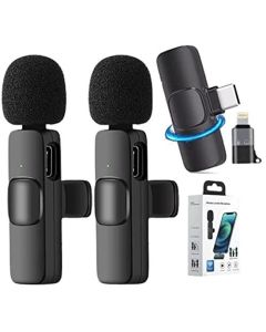 DUAL Type-c Wireless Lapel Microphone For IPhone & Android + IOS Adapter
