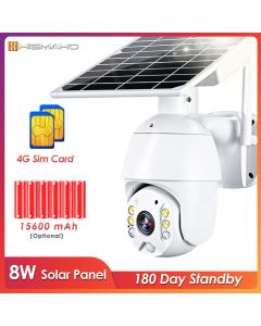 Wireless Surveillance Camera Solar CCTV Security Camera Outdoor WiFi Battery Camera 4G SIM Card 1080P Rechargeable IP Camera PTZ