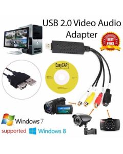 Easier CAP USB 2.0 Video Audio Capture Grabber Recorder Adapter Device VHS to DVD Converter Maker for Windows XP/VISTA Windows 7 8 32/64bit