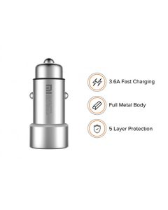 Original Xiaomi Mi Car Charger QC3.0 with 2 Dual USB Quick charge Max 5V/3A 9V/2A 15V/1.5A Metal Style