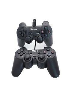 UCOM DOUBLE PC USB DUALSHOCK GAMEPAD CONTROLLER (BLACK)